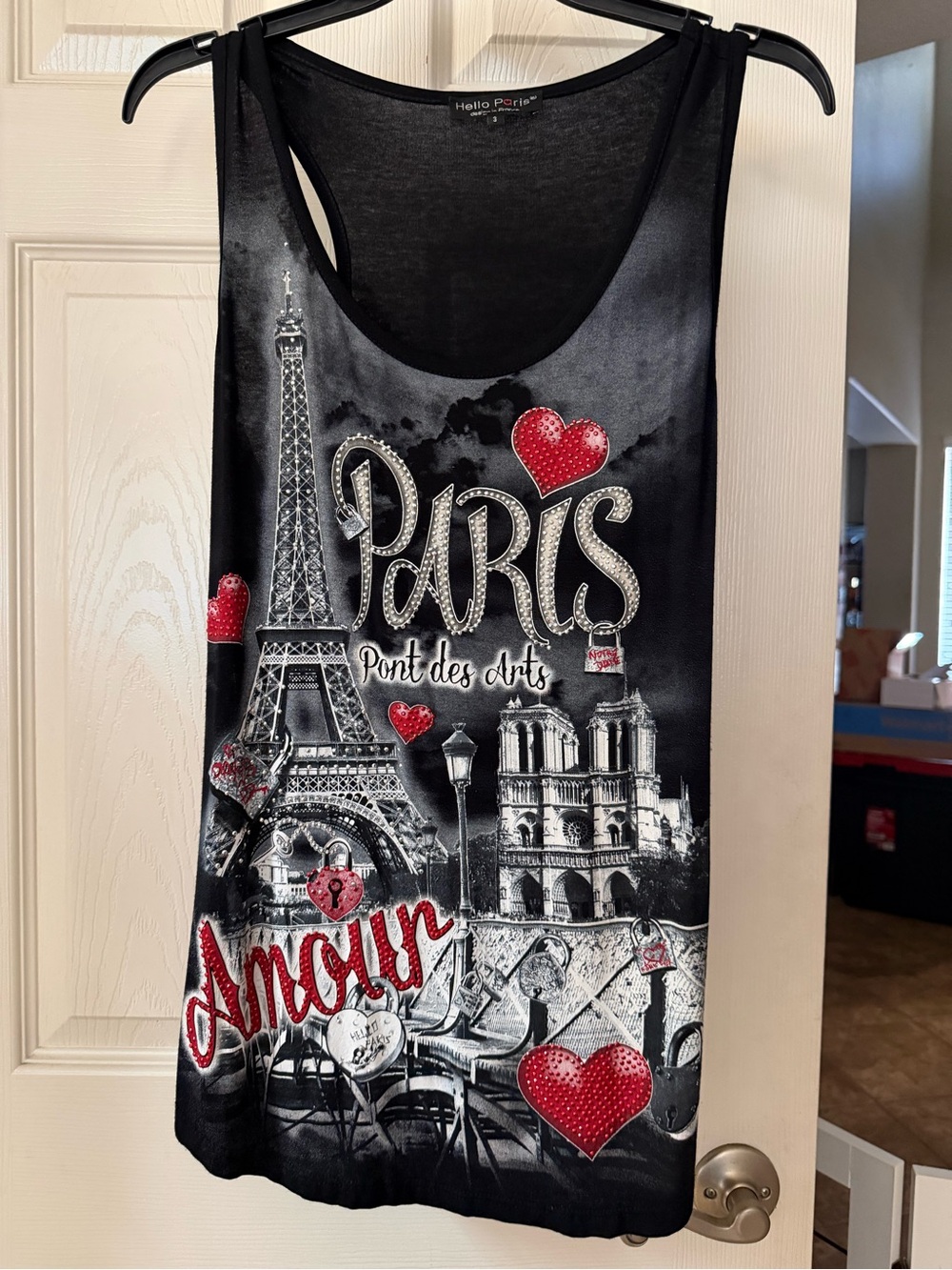 Women’s black tank top from Paris